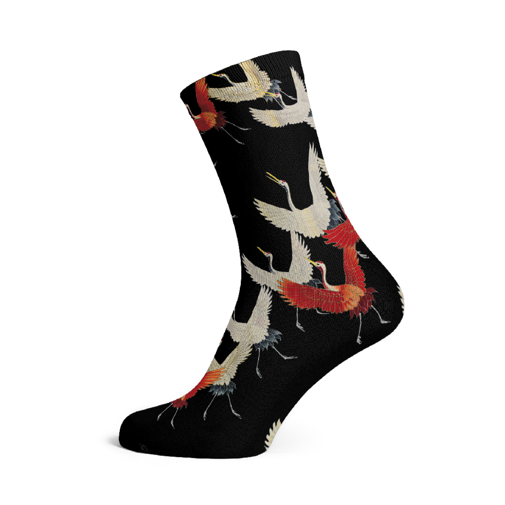 Socks Cranes (black, 5 pairs)